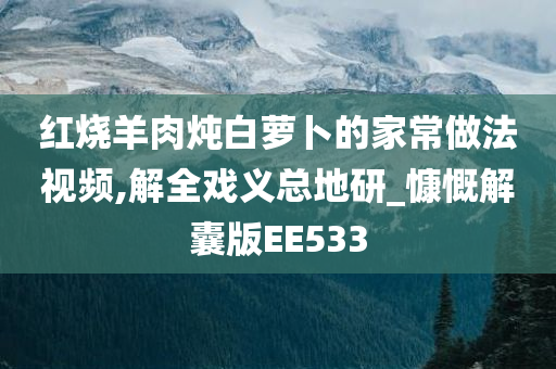 红烧羊肉炖白萝卜的家常做法视频,解全戏义总地研_慷慨解囊版EE533