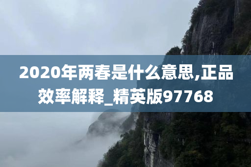 2020年两春是什么意思,正品效率解释_精英版97768
