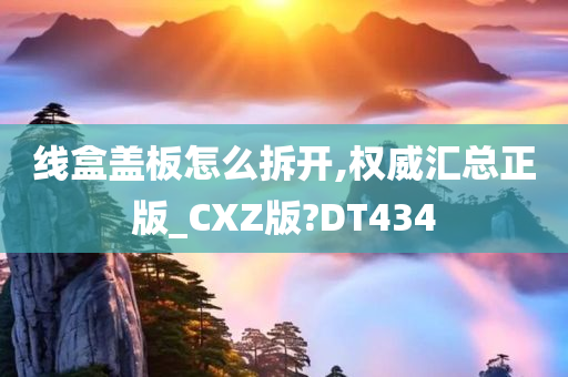 线盒盖板怎么拆开,权威汇总正版_CXZ版?DT434