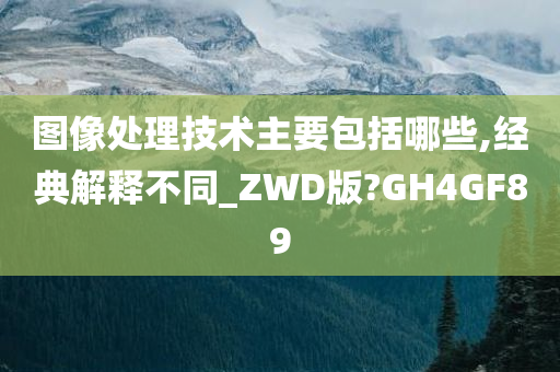 图像处理技术主要包括哪些,经典解释不同_ZWD版?GH4GF89