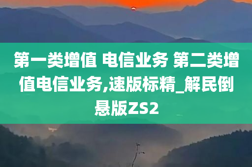 第一类增值 电信业务 第二类增值电信业务,速版标精_解民倒悬版ZS2