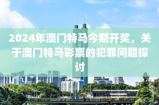 2024年澳门特马今期开奖，关于澳门特马彩票的犯罪问题探讨