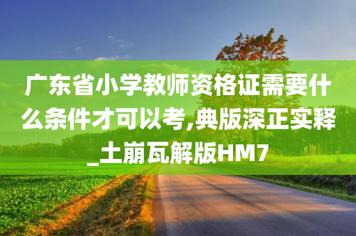 广东省小学教师资格证需要什么条件才可以考,典版深正实释_土崩瓦解版HM7