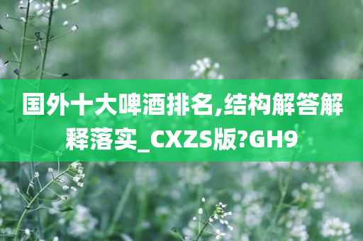 国外十大啤酒排名,结构解答解释落实_CXZS版?GH9