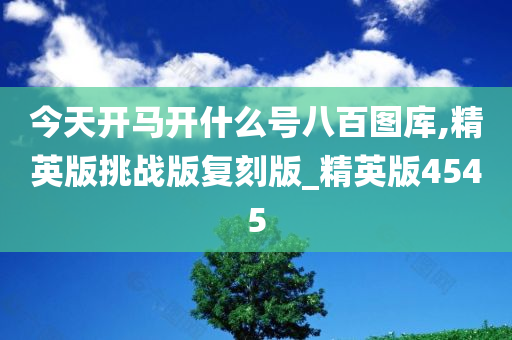 今天开马开什么号八百图库,精英版挑战版复刻版_精英版4545