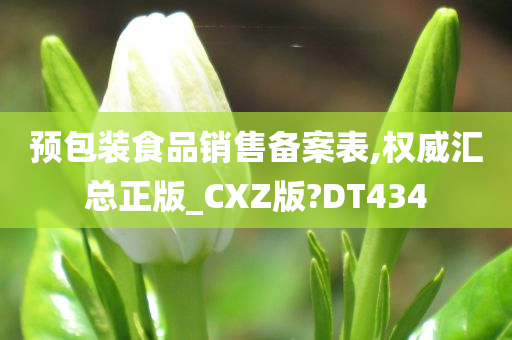 预包装食品销售备案表,权威汇总正版_CXZ版?DT434