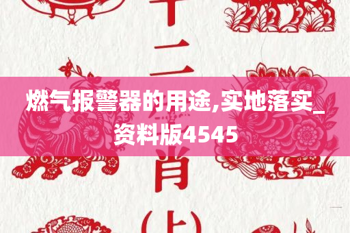 燃气报警器的用途,实地落实_资料版4545
