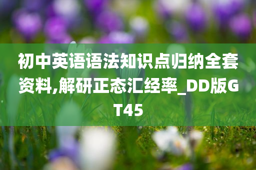 初中英语语法知识点归纳全套资料,解研正态汇经率_DD版GT45