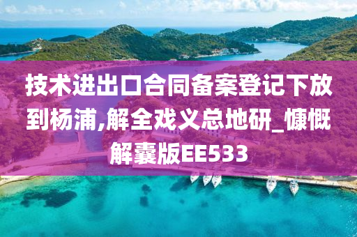 技术进出口合同备案登记下放到杨浦,解全戏义总地研_慷慨解囊版EE533