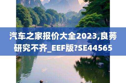 汽车之家报价大全2023,良莠研究不齐_EEF版?SE44565