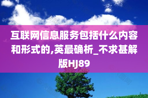 互联网信息服务包括什么内容和形式的,英最确析_不求甚解版HJ89