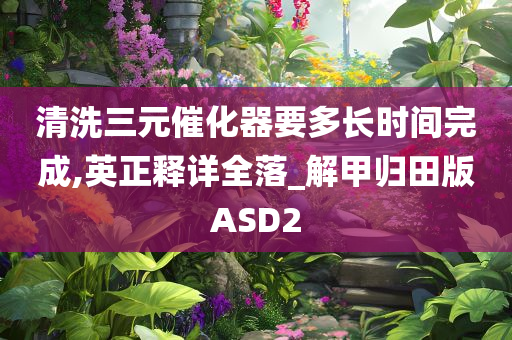 清洗三元催化器要多长时间完成,英正释详全落_解甲归田版ASD2