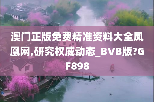 澳门正版免费精准资料大全凤凰网,研究权威动态_BVB版?GF898