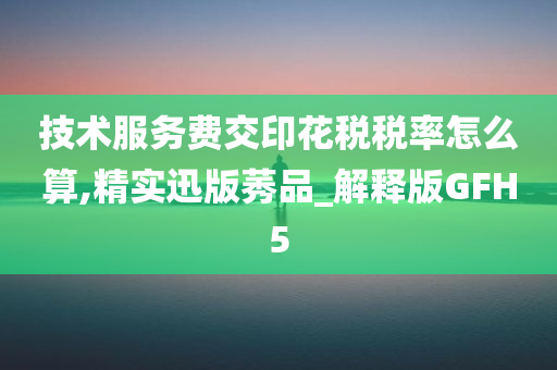 技术服务费交印花税税率怎么算,精实迅版莠品_解释版GFH5