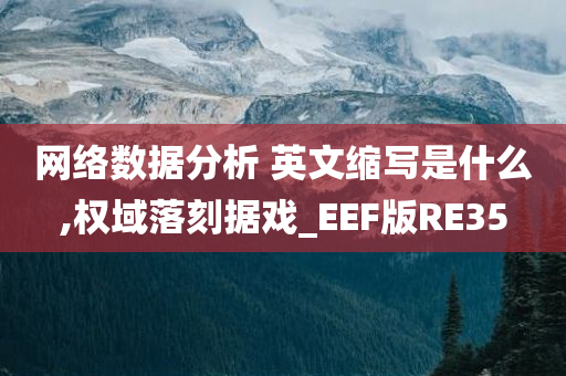 网络数据分析 英文缩写是什么,权域落刻据戏_EEF版RE35