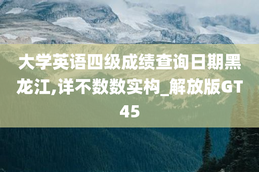 大学英语四级成绩查询日期黑龙江,详不数数实构_解放版GT45
