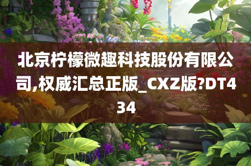 北京柠檬微趣科技股份有限公司,权威汇总正版_CXZ版?DT434