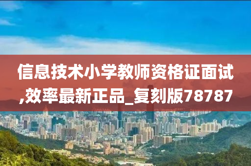 信息技术小学教师资格证面试,效率最新正品_复刻版78787