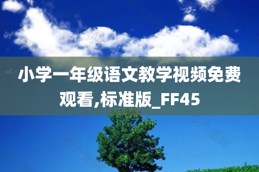 小学一年级语文教学视频免费观看,标准版_FF45