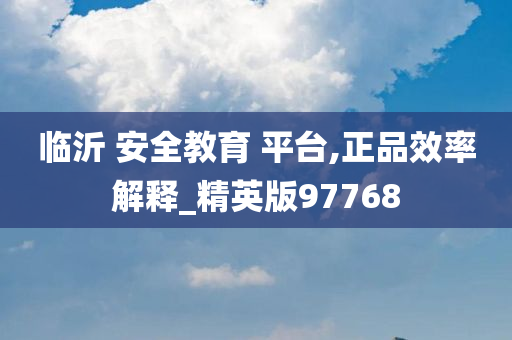 临沂 安全教育 平台,正品效率解释_精英版97768