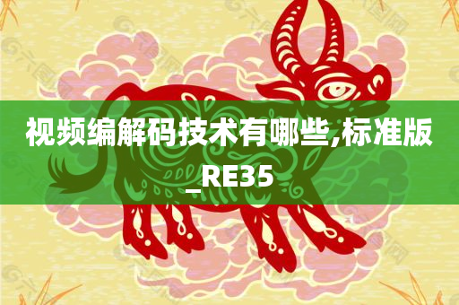 视频编解码技术有哪些,标准版_RE35