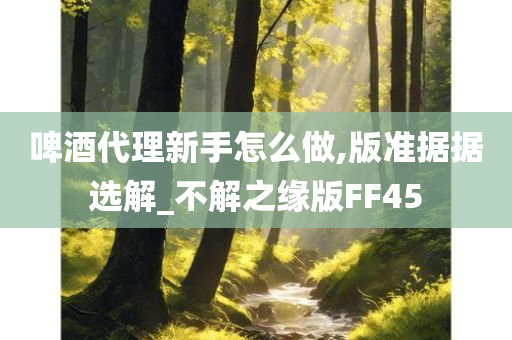 啤酒代理新手怎么做,版准据据选解_不解之缘版FF45