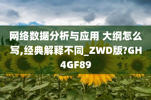 网络数据分析与应用 大纲怎么写,经典解释不同_ZWD版?GH4GF89