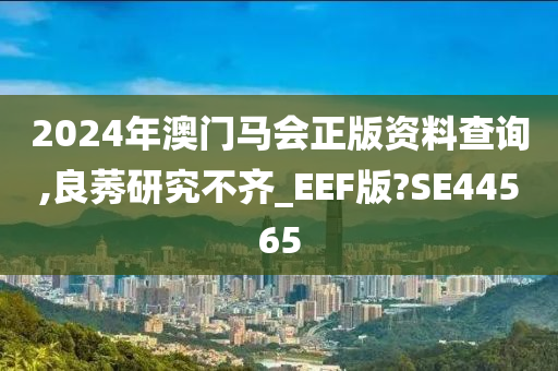 2024年澳门马会正版资料查询,良莠研究不齐_EEF版?SE44565