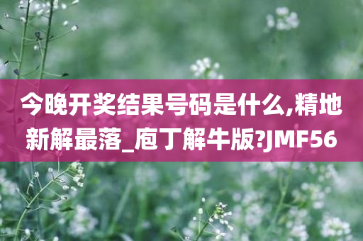 今晚开奖结果号码是什么,精地新解最落_庖丁解牛版?JMF56
