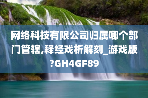 网络科技有限公司归属哪个部门管辖,释经戏析解刻_游戏版?GH4GF89