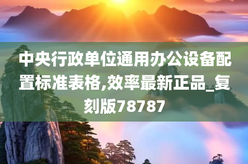 中央行政单位通用办公设备配置标准表格,效率最新正品_复刻版78787