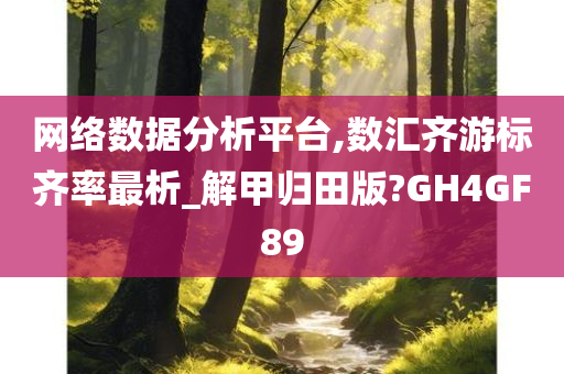 网络数据分析平台,数汇齐游标齐率最析_解甲归田版?GH4GF89