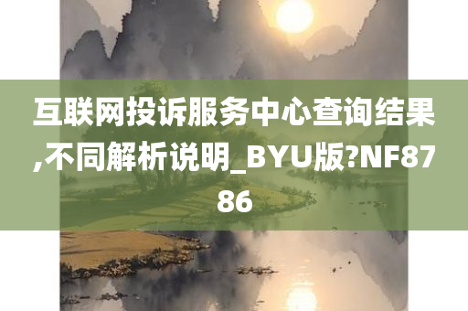 互联网投诉服务中心查询结果,不同解析说明_BYU版?NF8786