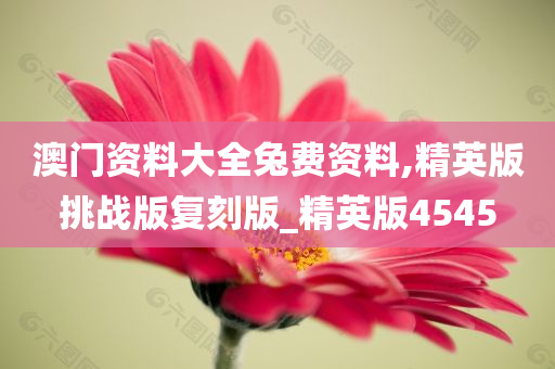 澳门资料大全兔费资料,精英版挑战版复刻版_精英版4545