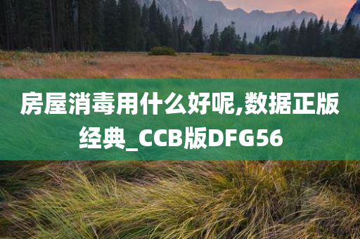 房屋消毒用什么好呢,数据正版经典_CCB版DFG56
