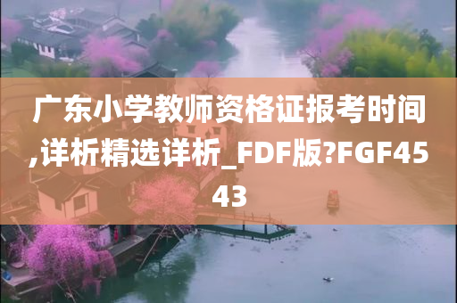 广东小学教师资格证报考时间,详析精选详析_FDF版?FGF4543