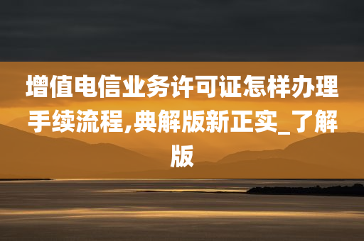 增值电信业务许可证怎样办理手续流程,典解版新正实_了解版