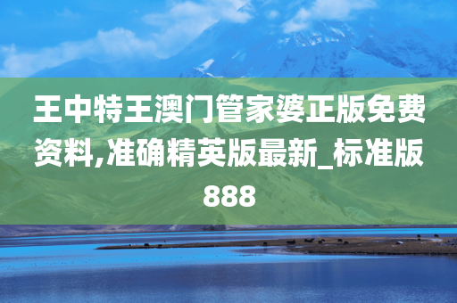 王中特王澳门管家婆正版免费资料,准确精英版最新_标准版888