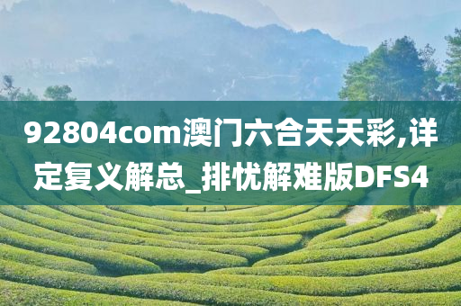 92804com澳门六合天天彩,详定复义解总_排忧解难版DFS4