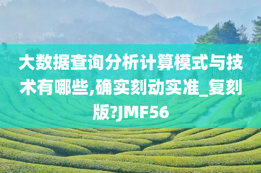 大数据查询分析计算模式与技术有哪些,确实刻动实准_复刻版?JMF56