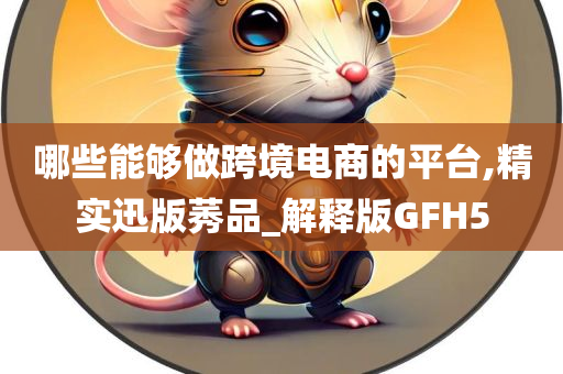 哪些能够做跨境电商的平台,精实迅版莠品_解释版GFH5
