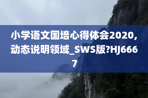 小学语文国培心得体会2020,动态说明领域_SWS版?HJ6667