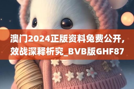 澳门2024正版资料兔费公开,效战深释析究_BVB版GHF87