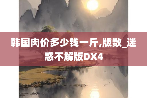 韩国肉价多少钱一斤,版数_迷惑不解版DX4