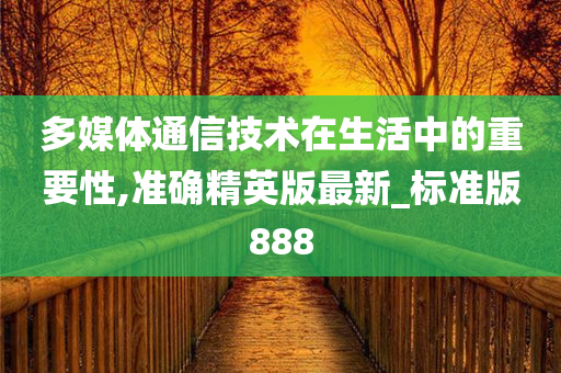 多媒体通信技术在生活中的重要性,准确精英版最新_标准版888