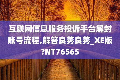 互联网信息服务投诉平台解封账号流程,解答良莠良莠_XE版?NT76565