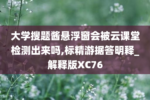 大学搜题酱悬浮窗会被云课堂检测出来吗,标精游据答明释_解释版XC76