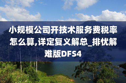 小规模公司开技术服务费税率怎么算,详定复义解总_排忧解难版DFS4