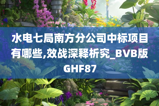 水电七局南方分公司中标项目有哪些,效战深释析究_BVB版GHF87