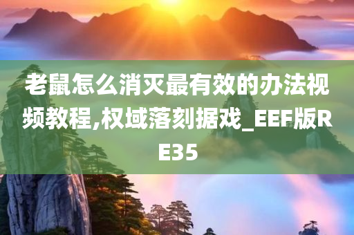 老鼠怎么消灭最有效的办法视频教程,权域落刻据戏_EEF版RE35
